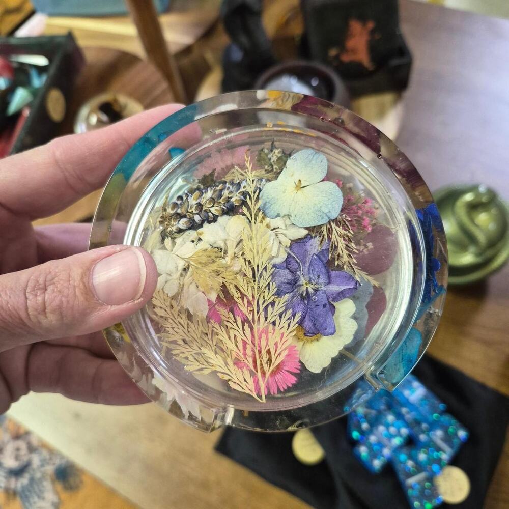 Handmade pressed flower coasters